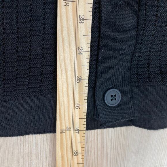 DKNY Crochet Shirt Men Size S Black Button Up Short Sleeve Preppy Festival NWT - Picture 9 of 11